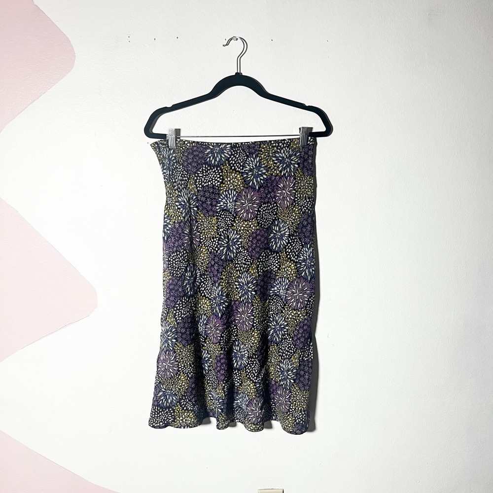 Vintage 2000s Midi Skirt Small Purple Floral Fairycore Whimsigoth 90s
